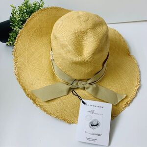 Sensi Studio Seashells Ribbon Genuine Panama Frayed Hats One Size in Natural